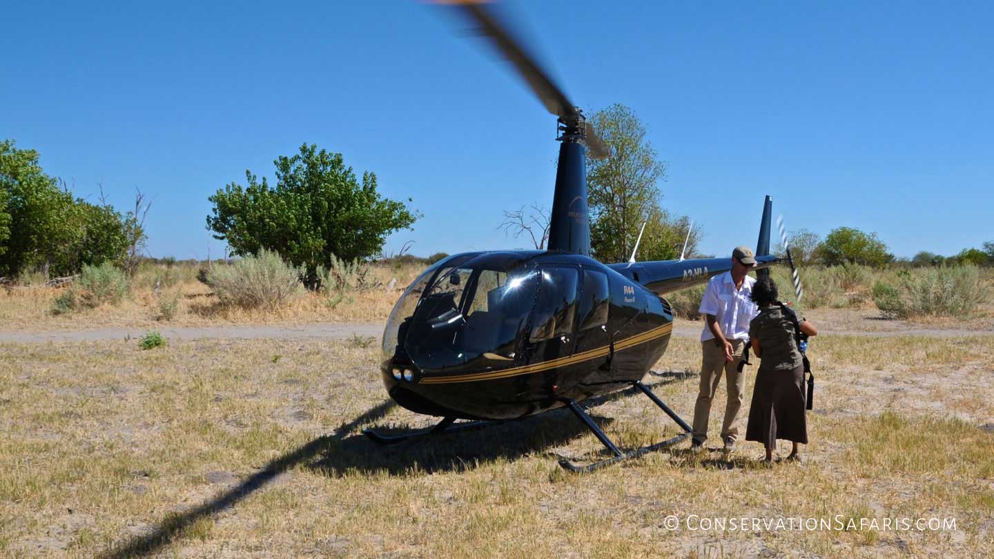 Helicopter safari in Okavango, Botswana